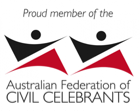 Proud member of the Australian Federation of Civil Celebrants