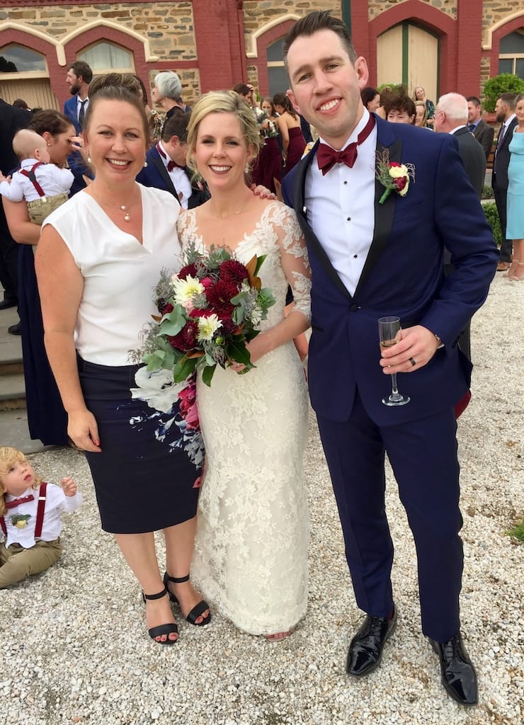 Laura and David Orr on their wedding day at Chateau Tanunda