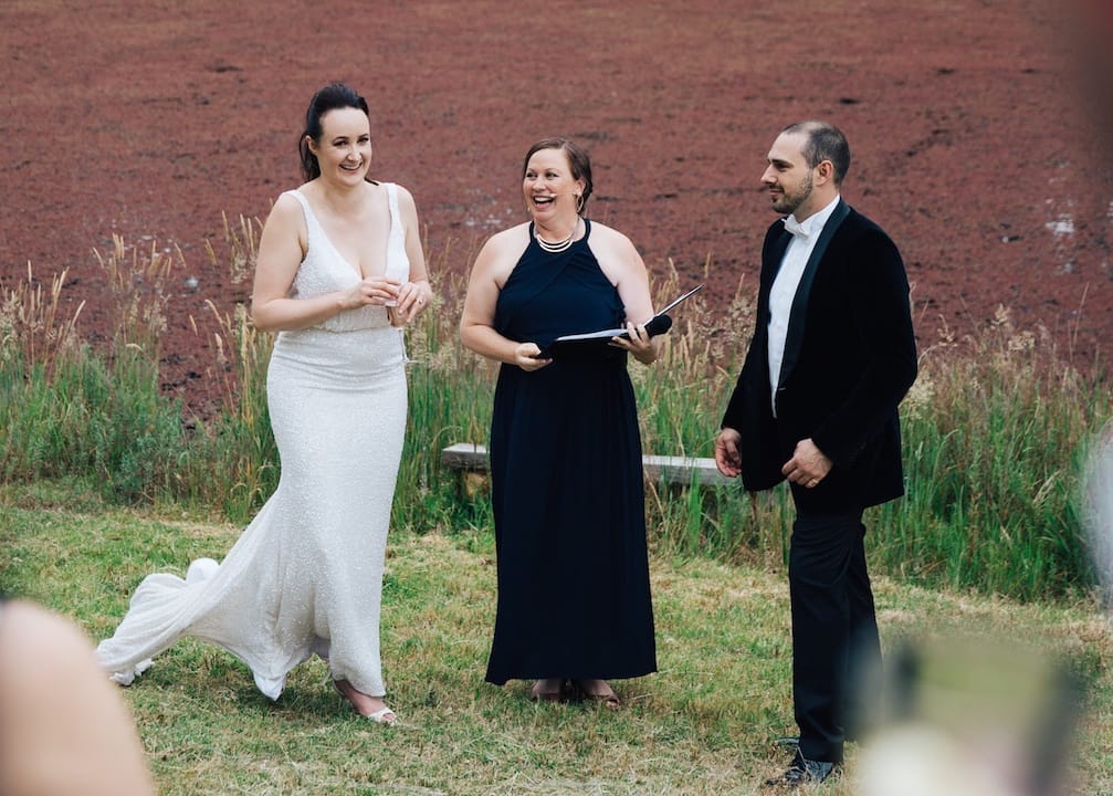 Catherine and Dave on their wedding day at a private residence in Heathfield