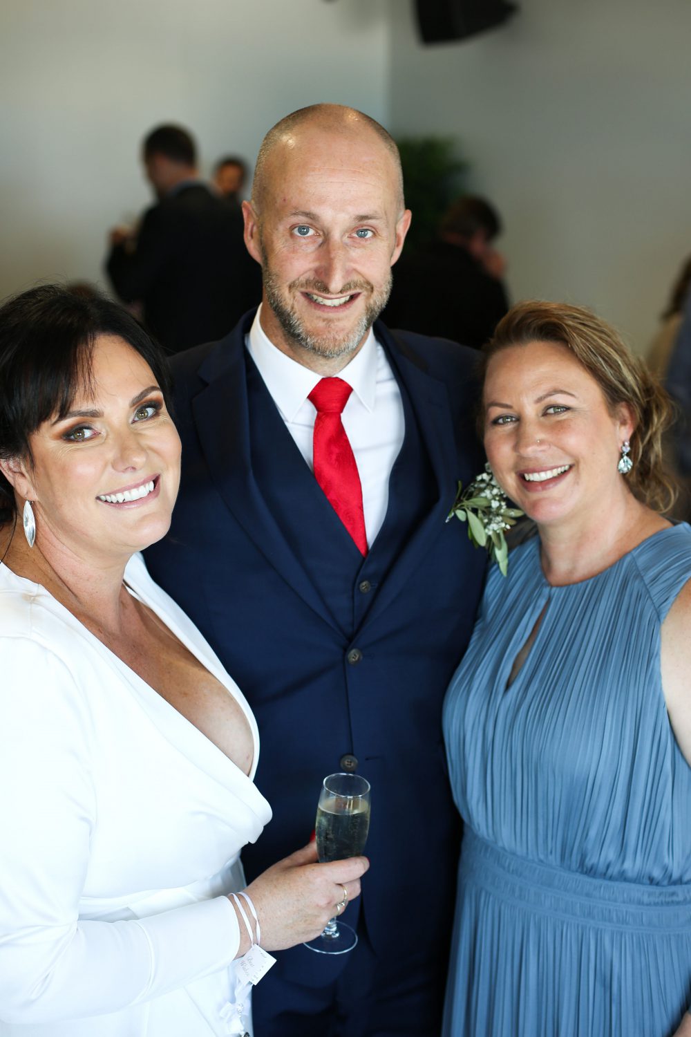 Shannon Shedlich and Derek Pedley on their wedding day at Glenelg Surf Lifesaving Club